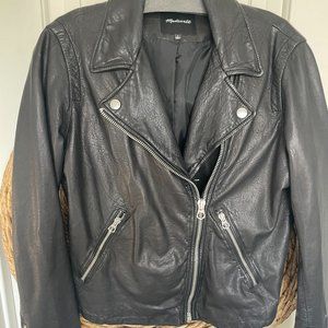 LIKE NEW! Madewell Washed Leather Motorcycle Jacket